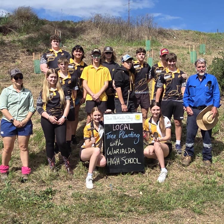 Agriculture students participating in tree planting